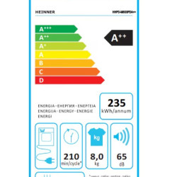 Uscator De Rufe Heinner Hhpd-m8g3pda++  8kg Clasa A++ Alb