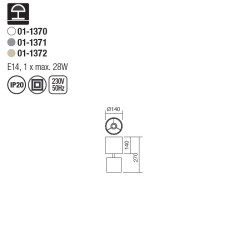 Veioza Cilly 1x28w E14 Grey