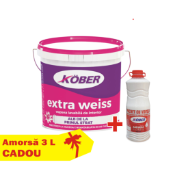 Vopsea Lavabila Kober Extra Weiss Interior 15l+amorsa 3l Vopsea Lavabila Kober Extra Weiss Interior 15l+amorsa 3l