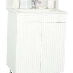 Baza Seria 033 Cu Usi 60 Cm Alb+lavoar 2060 Colora 60cm