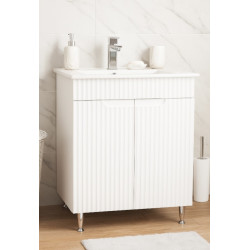Baza Seria 033 Cu Usi 60 Cm Alb+lavoar 2060 Colora 60cm