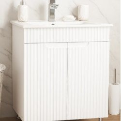 Baza Seria 033 Cu Usi 60 Cm Alb+lavoar 2060 Colora 60cm