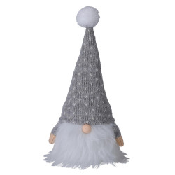 Figurina Gnom Cu Led Gri 23 Cm