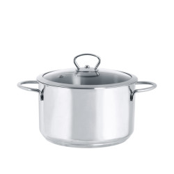 Cratita Adanca Inox 16cm Cu Capac De Sticla Kulinaria Metalac
