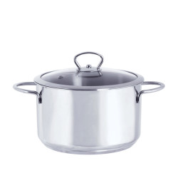 Cratita Adanca Inox 20cm Cu Capac De Sticla Kulinaria Metalac
