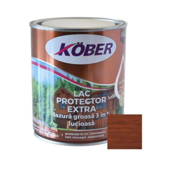 Lac Protector Kober  Lazura Subtire 2 In 1 Palisandru 0.75 L