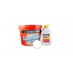 Vopsea Superlavabila Interior Oskar Superweiss Satin Rezistenta La Mucegai Alb 15 L + Amorsa Zero Mucegai 4 L Oskar