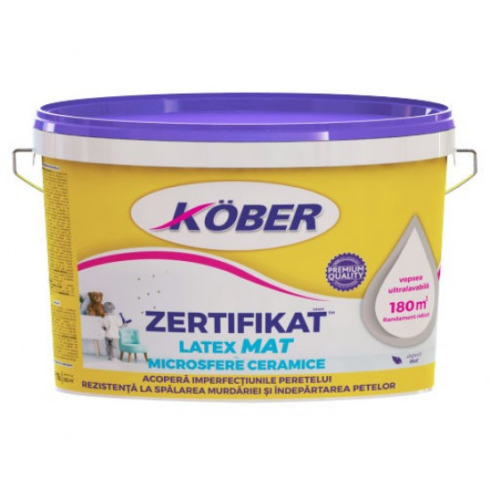 Vopsea Lavabila Kober Zertificat Plus Latex Mat 8.5l