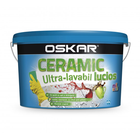 Vopsea Lavabila Oskar Ceramic Ultra Lucios Disp Int Alb 8.5l