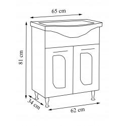 Baza Seria 110 65 Cm Alb Cu Usi + Lavoar 65 Cm Baza Seria 110 65 Cm Alb Cu Usi + Lavoar 65 Cm