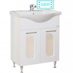 Baza Seria 110 65 Cm Alb Cu Usi + Lavoar 65 Cm