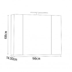 Kit Oglinda Serena 90 Cm Alb