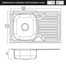 Chiuveta Inox 1001 Mdm 80x50 1c1p Dr.sanobi
