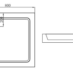Cadita Dus Patrata 80x80x12.5 Tt80w