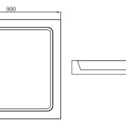 Cadita Dus Patrata 90x90x12.5 Tt90w