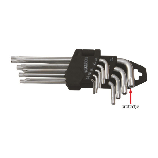 Set 9 Chei Torx Lungi. T10-t50. Cr-v. Cu Protectie