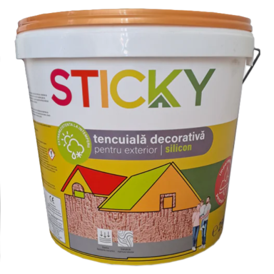 Tencuiala Decorativa Siliconata Structurata Bob De Orez 1.5 Mm Gri Antracit 25 Kg Sticky