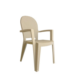 Scaun Avala Ratan Cappuccino  59cm X 52cm X H91cm
