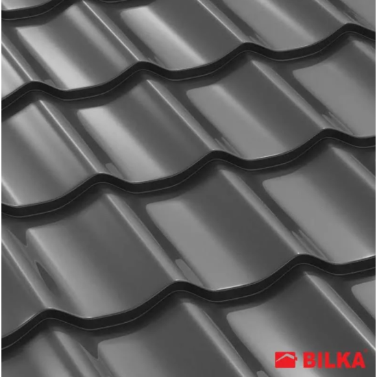 Tigla Metalica Bilka Clasic Ral 7024 Lucios 0.40mm (10 Pasi 3.64x1.2 Mp/buc)
