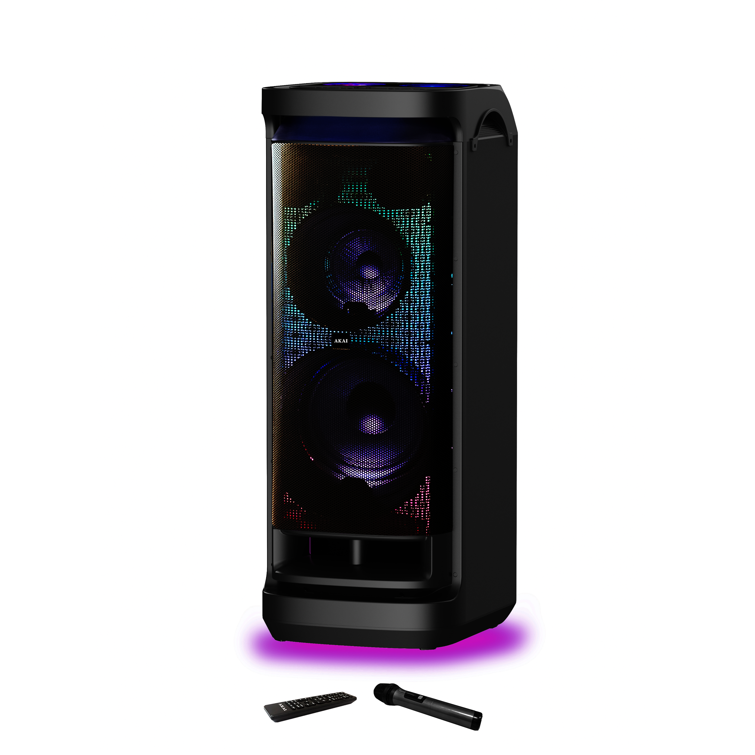 BOXA DUALA DJ ACTIVA CU GLOB LUMINOS MICROFON SI TELECOMANDA 600W